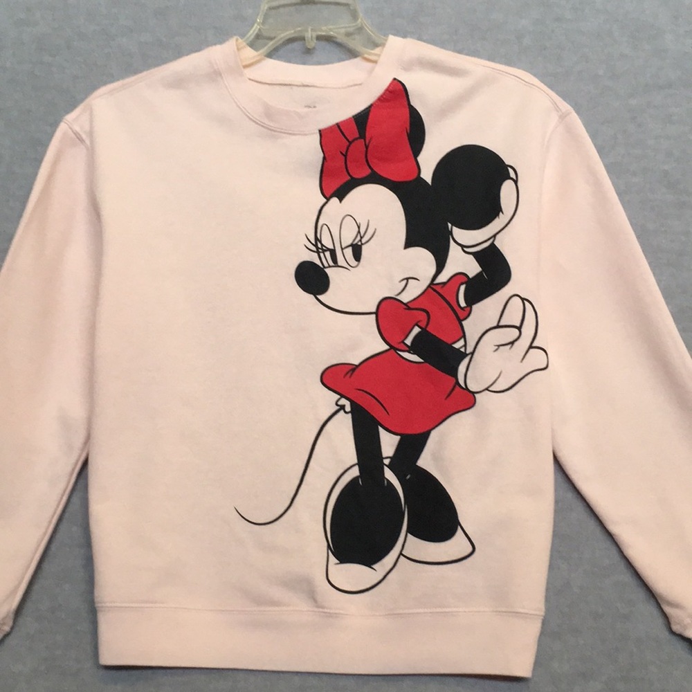 MINNIE MOUSE Cotton Poly Crew Neck Long Sleeve Sweatshirt Like New Condition